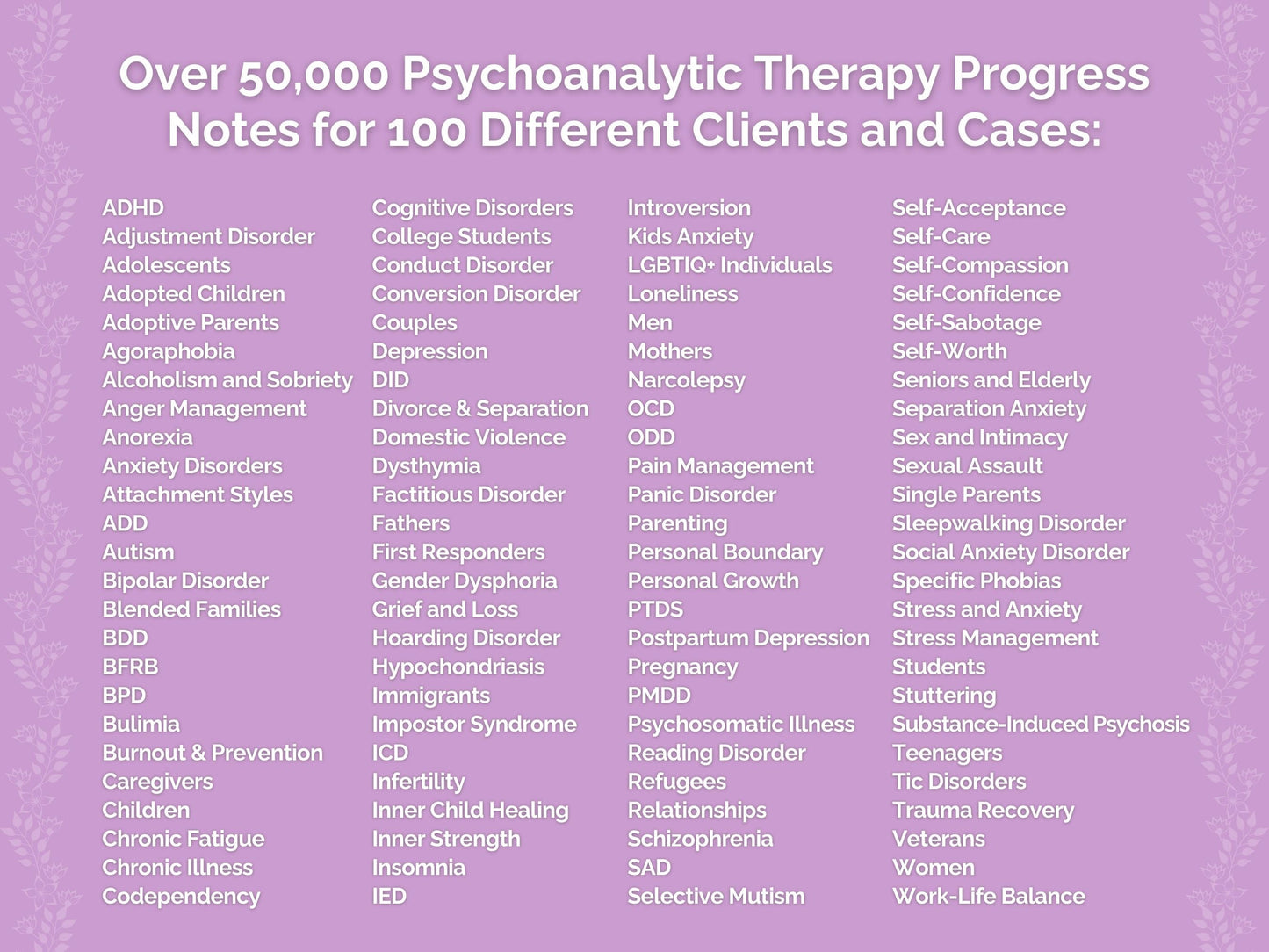 Psychoanalytic Therapy Progress Notes Therapist Worksheets