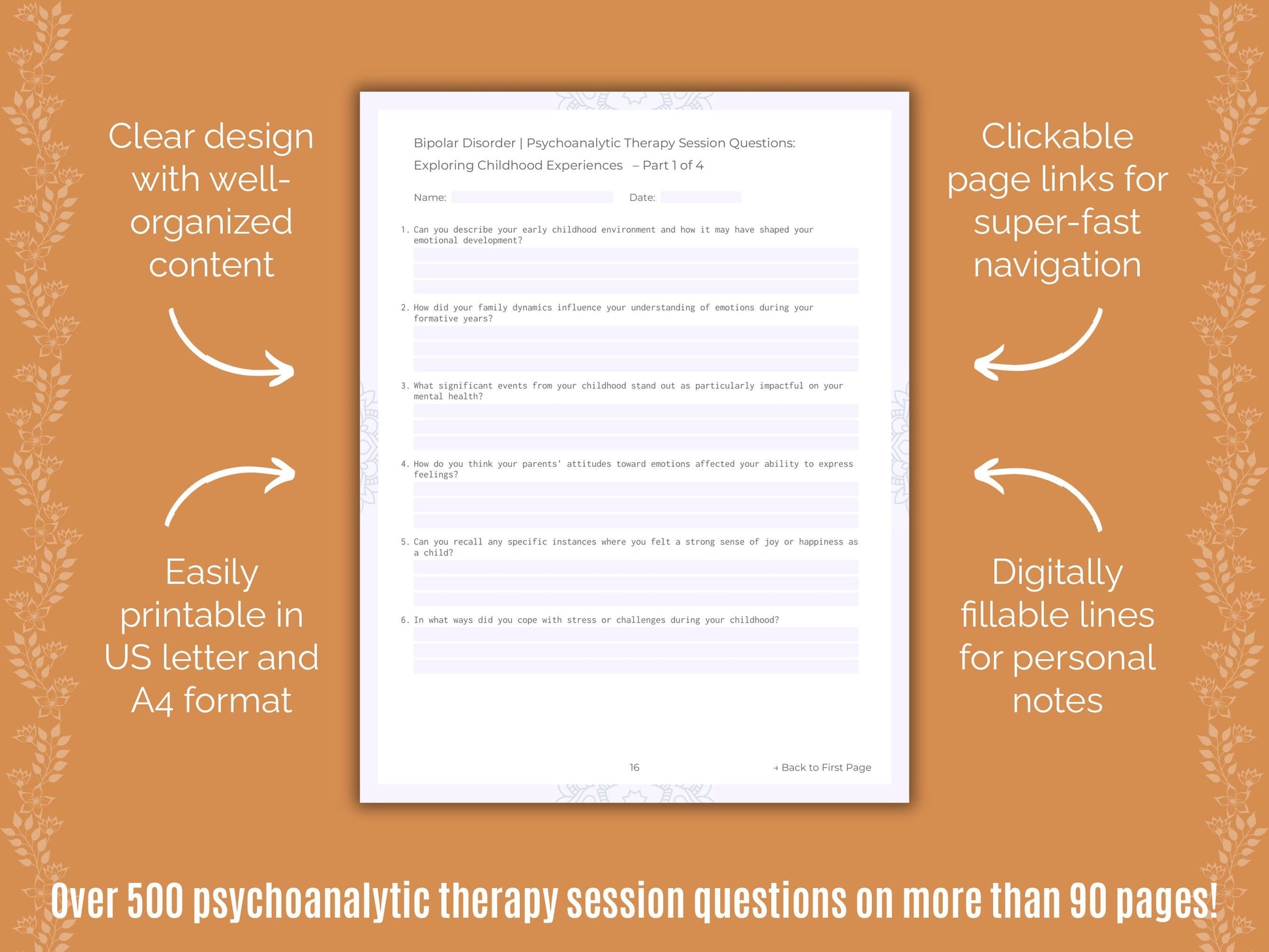 Bipolar Disorder Psychoanalytic Therapy Counseling Templates