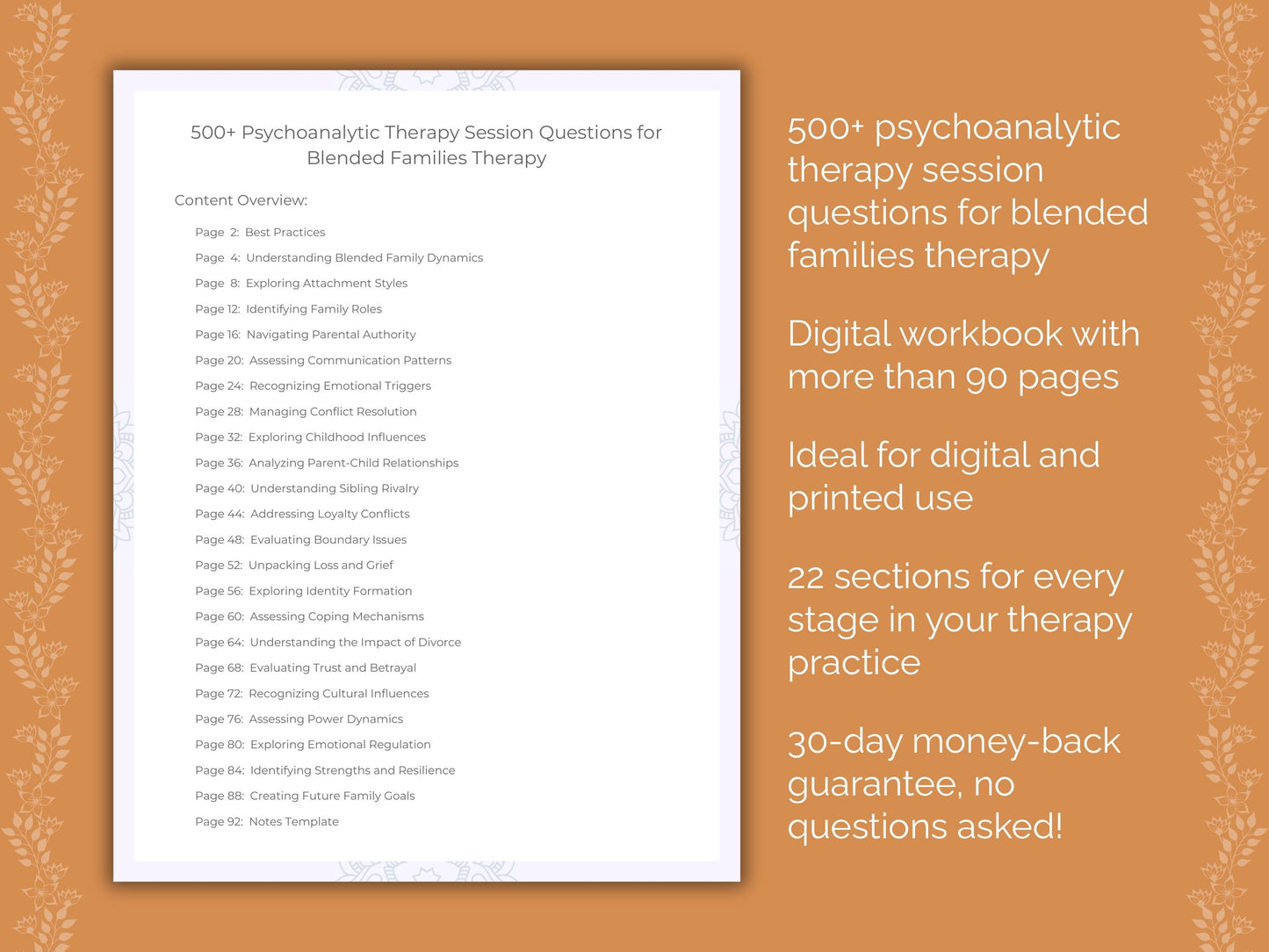 Blended Families Psychoanalytic Therapy Therapist Worksheets