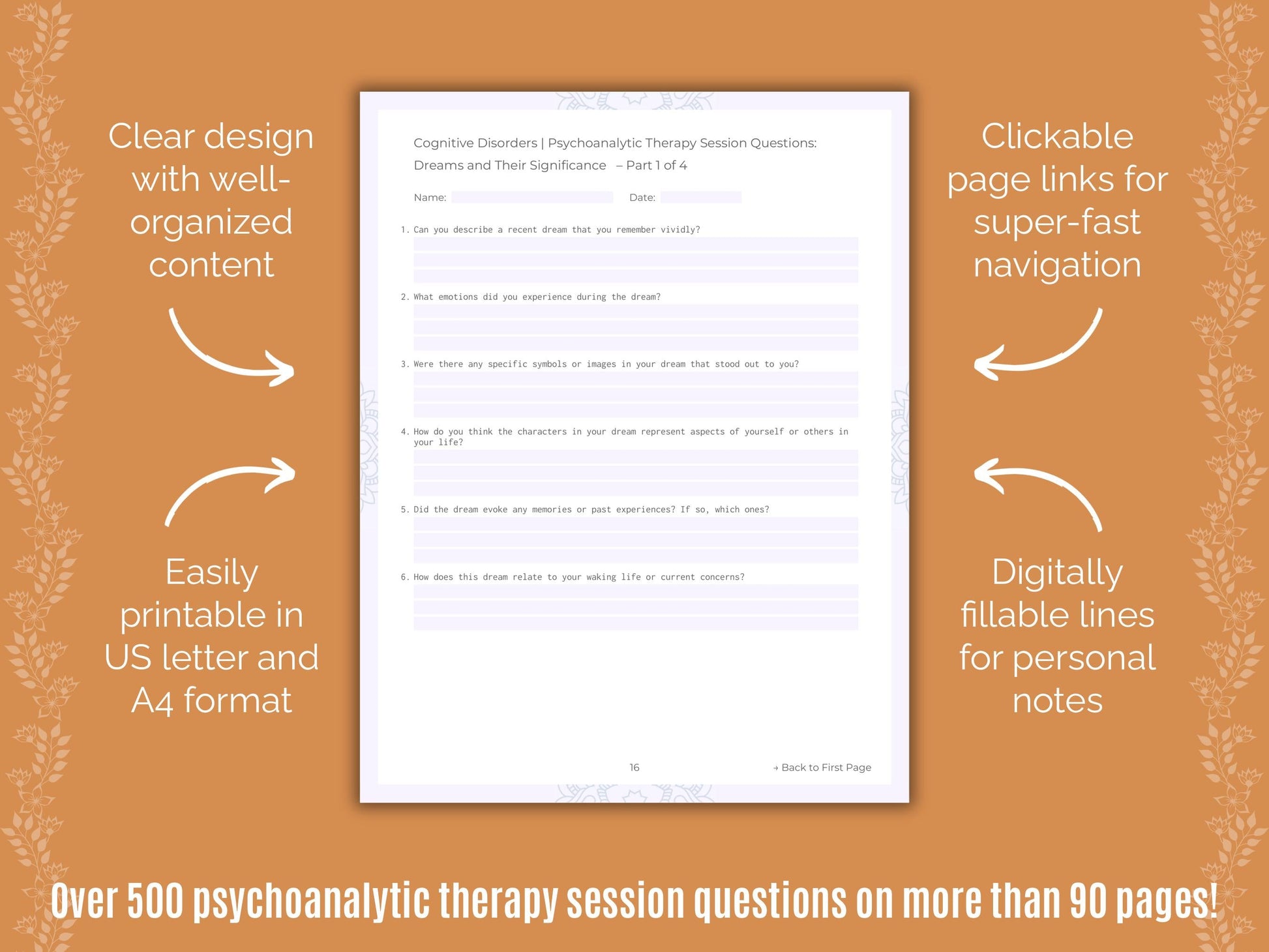 Cognitive Disorders Psychoanalytic Therapy Counseling Templates