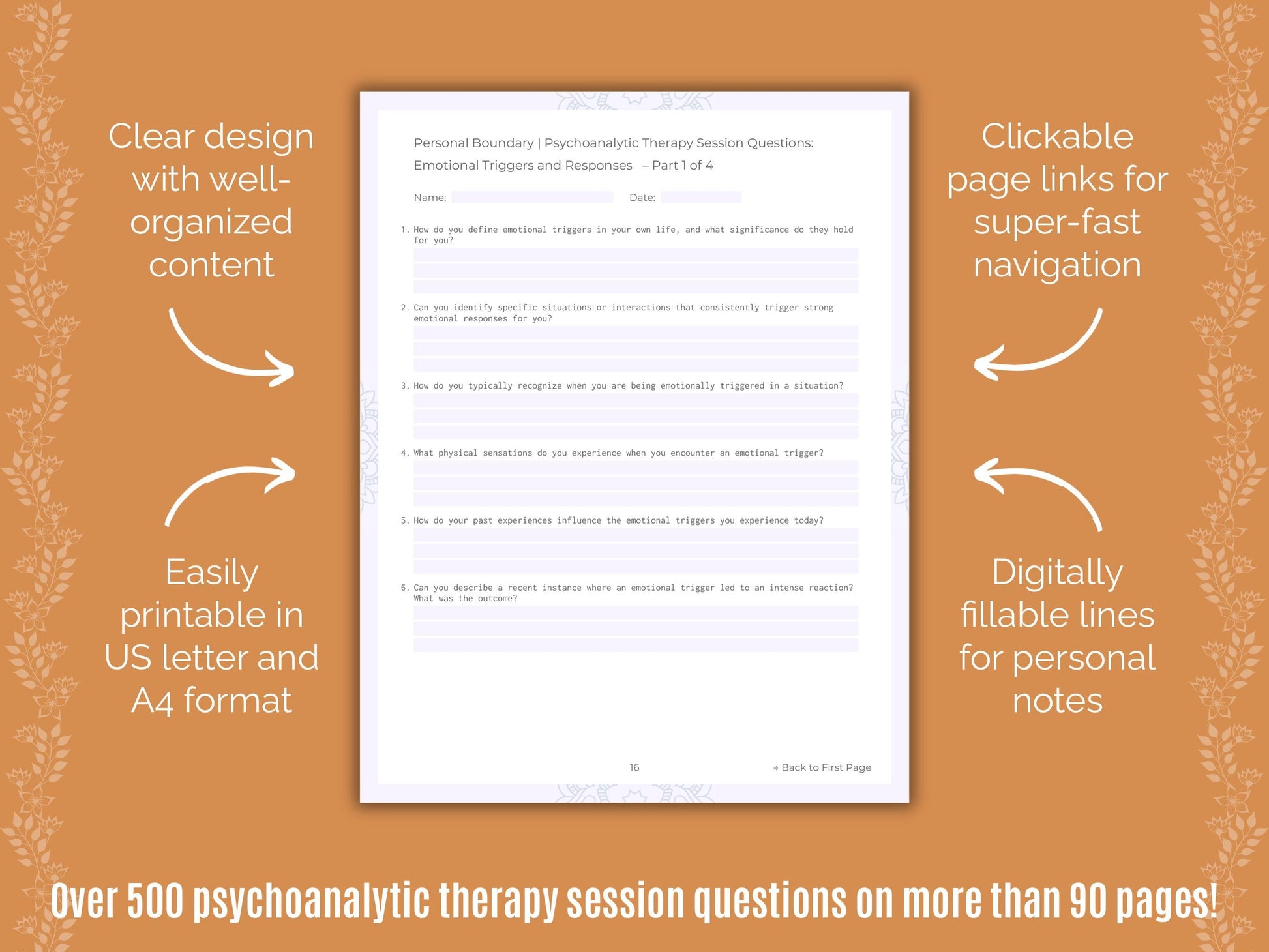 Personal Boundary Psychoanalytic Therapy Counseling Templates