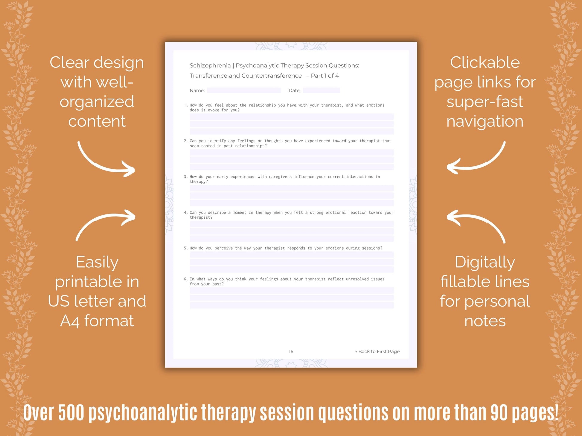 Schizophrenia Psychoanalytic Therapy Counseling Templates