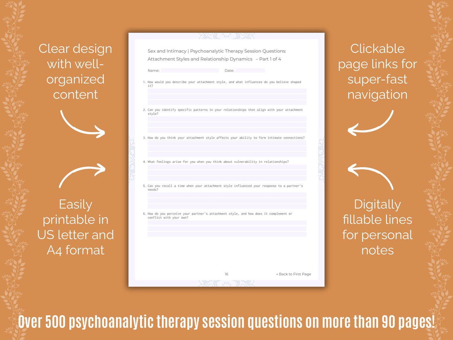 Sex and Intimacy Psychoanalytic Therapy Counseling Templates