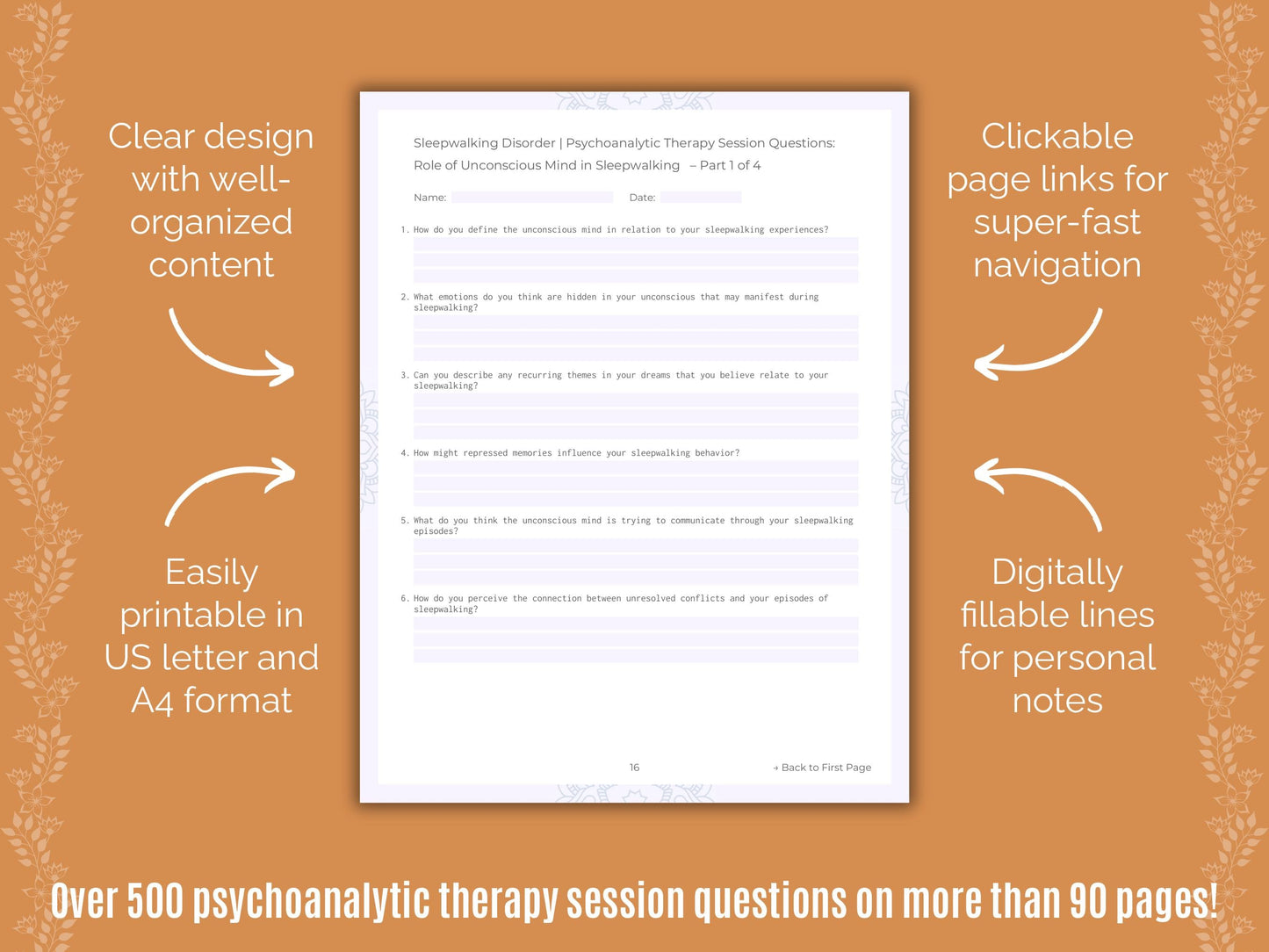 Sleepwalking Disorder Psychoanalytic Therapy Counseling Templates