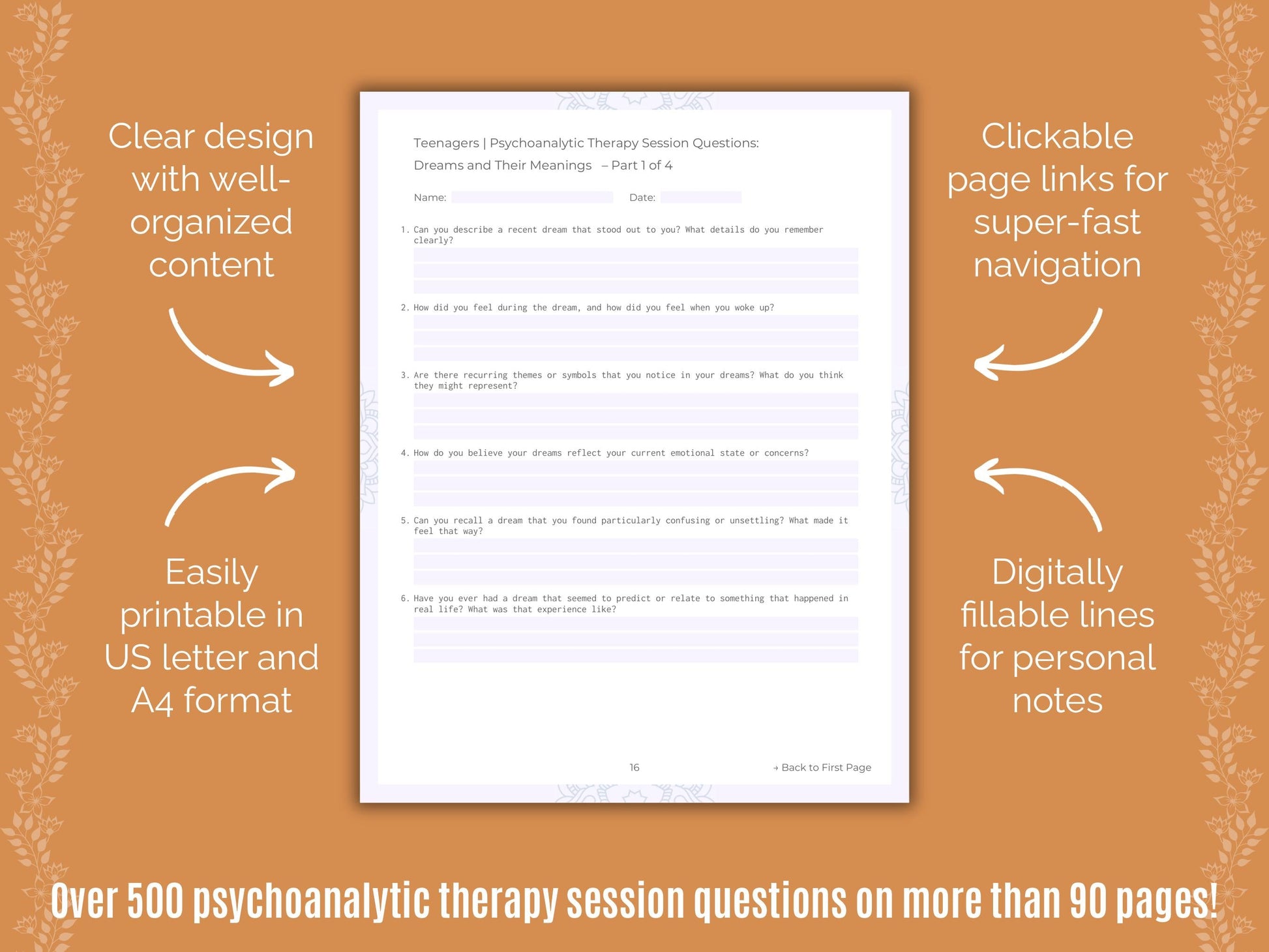 Teenagers Psychoanalytic Therapy Counseling Templates
