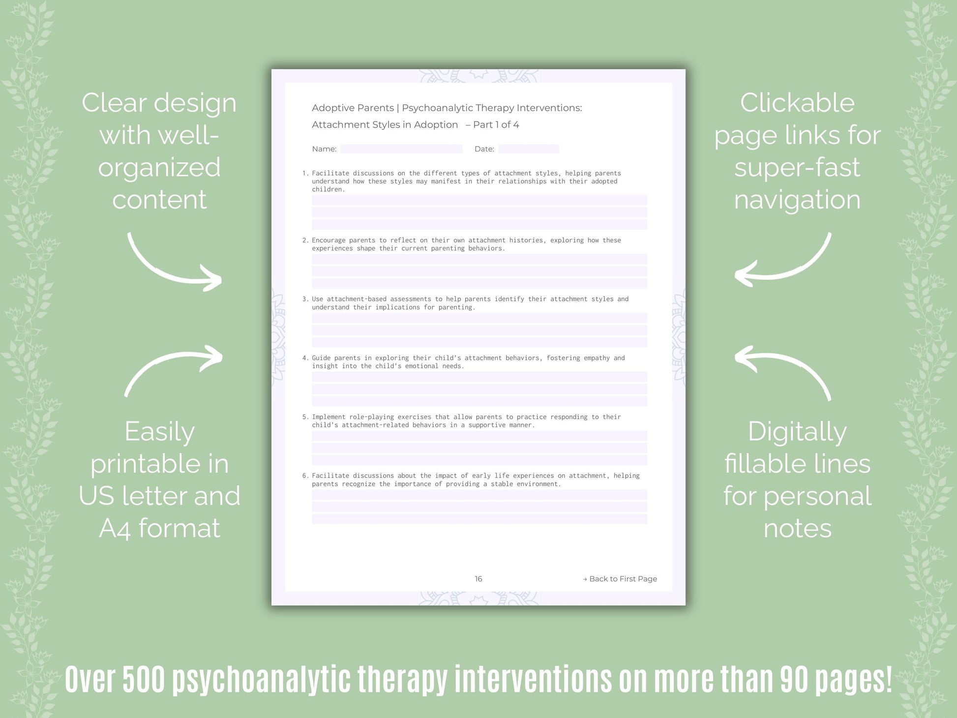 Adoptive Parents Psychoanalytic Therapy Counseling Templates