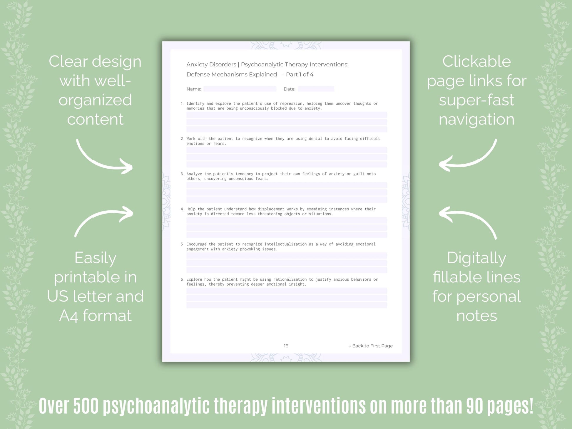 Anxiety Disorders Psychoanalytic Therapy Counseling Templates