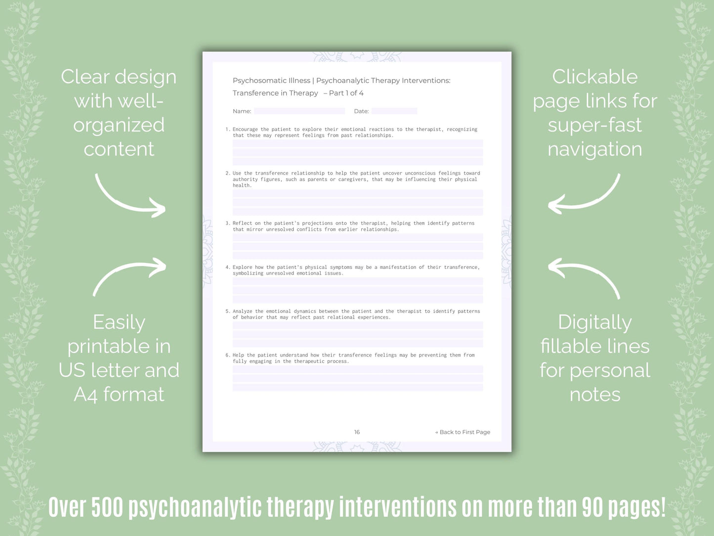Psychosomatic Illness Psychoanalytic Therapy Counseling Templates