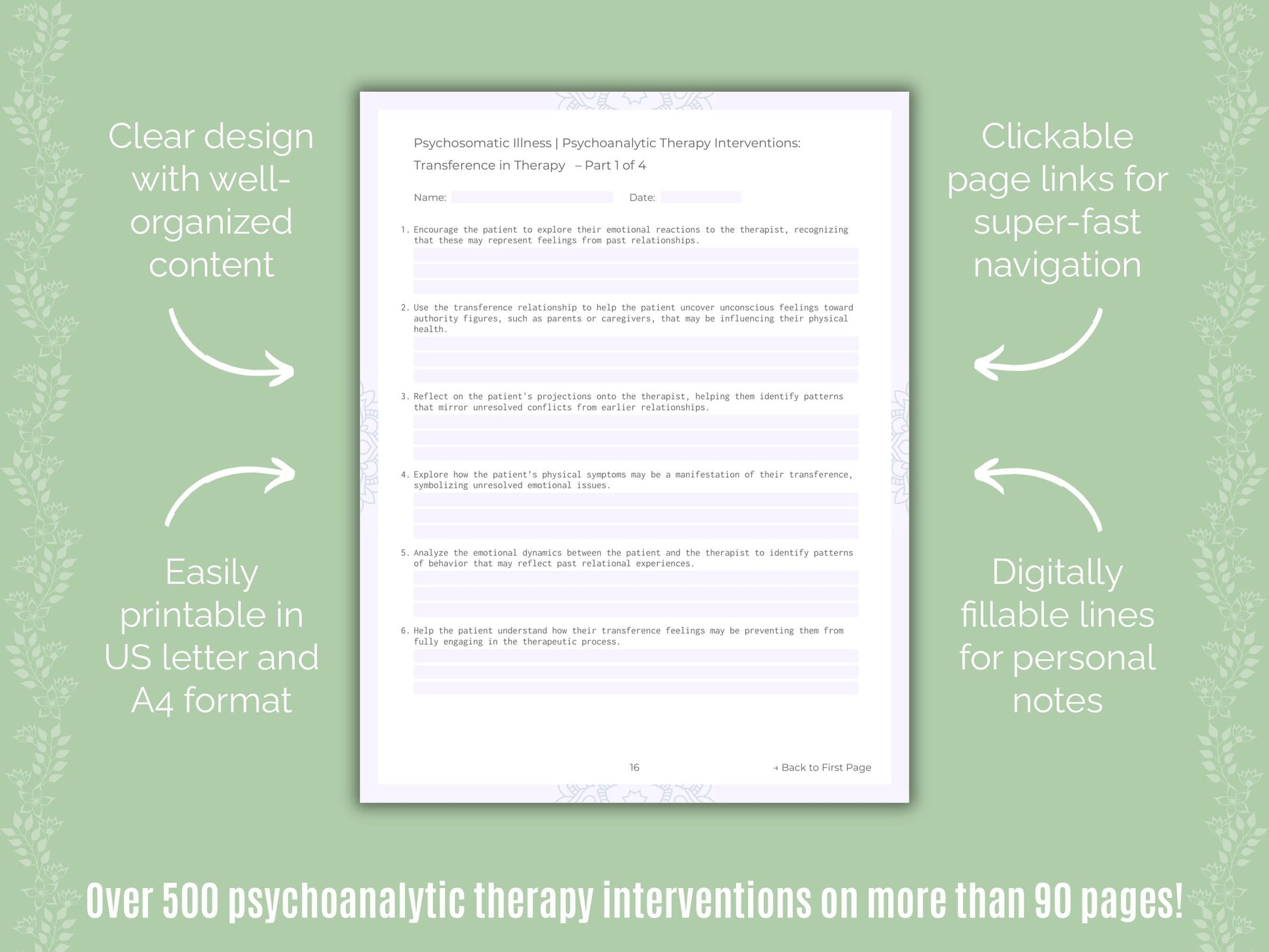 Psychosomatic Illness Psychoanalytic Therapy Counseling Templates