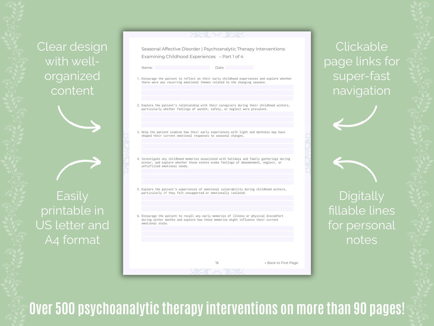 Seasonal Affective Disorder Psychoanalytic Therapy Counseling Templates