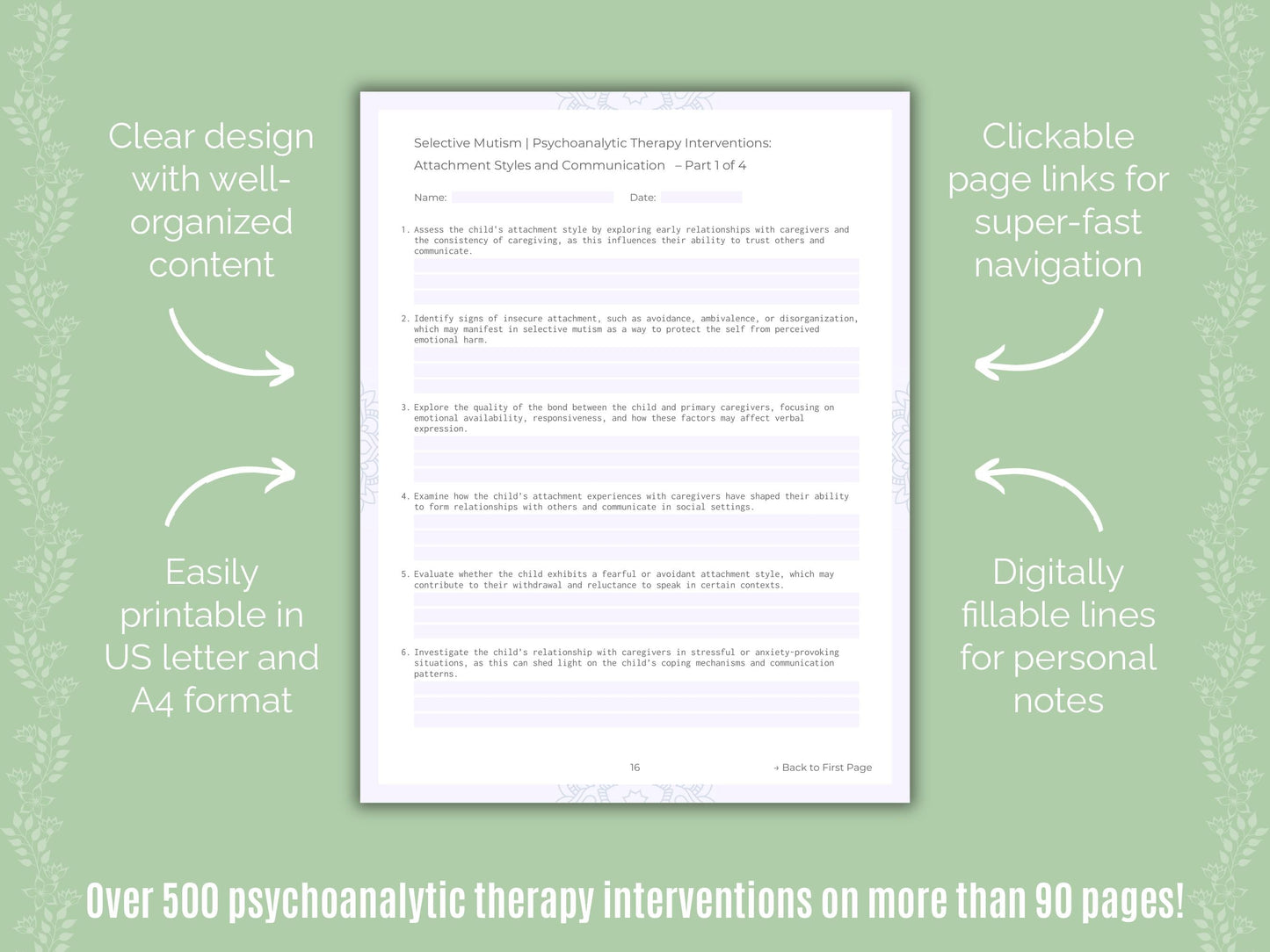 Selective Mutism Psychoanalytic Therapy Counseling Templates