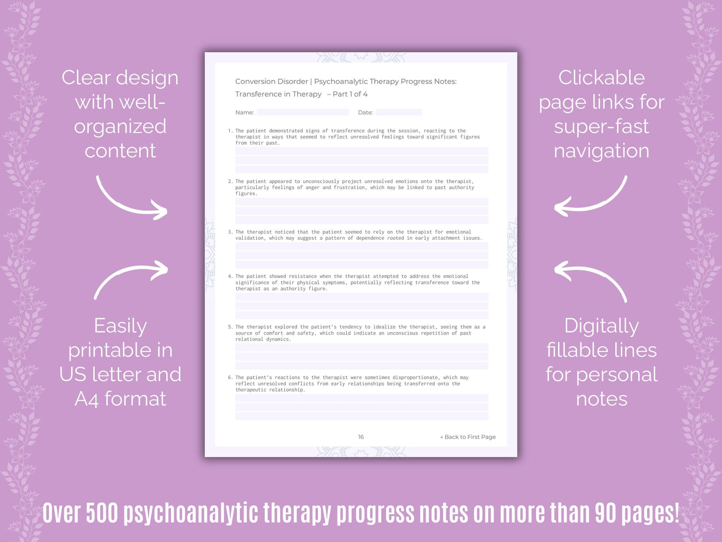 Conversion Disorder Psychoanalytic Therapy Counseling Templates