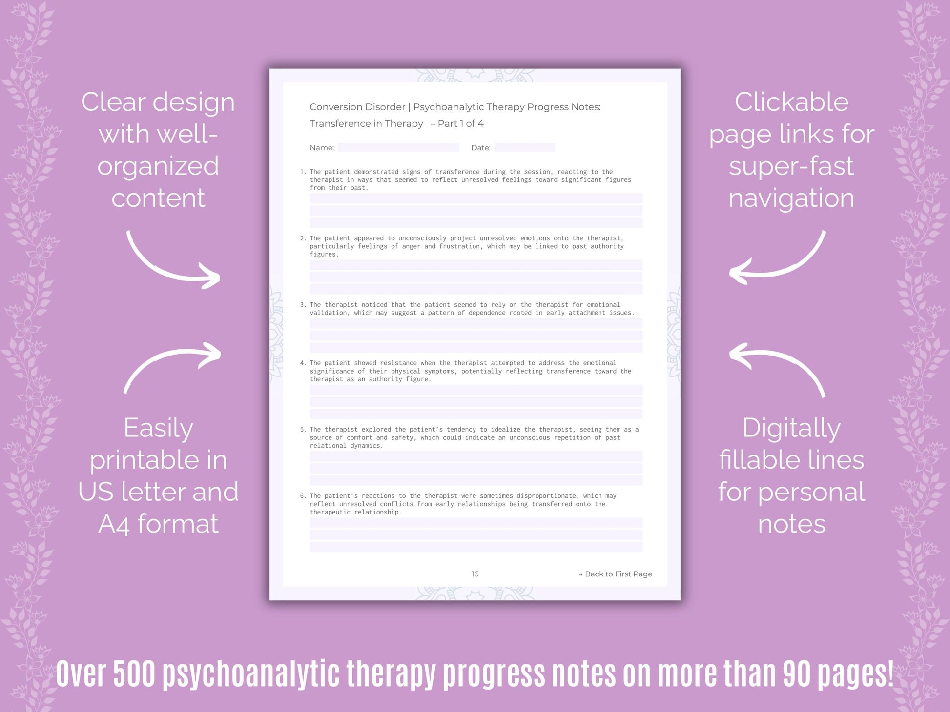 Conversion Disorder Psychoanalytic Therapy Counseling Templates