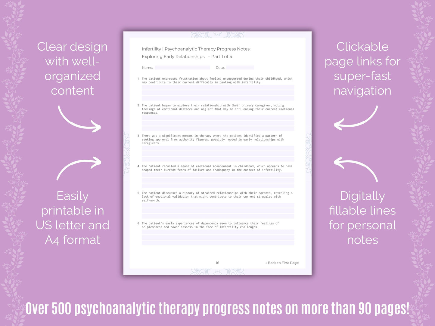 Infertility Psychoanalytic Therapy Counseling Templates