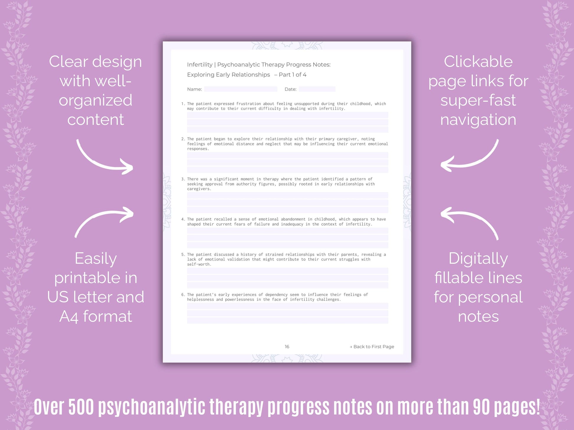 Infertility Psychoanalytic Therapy Counseling Templates
