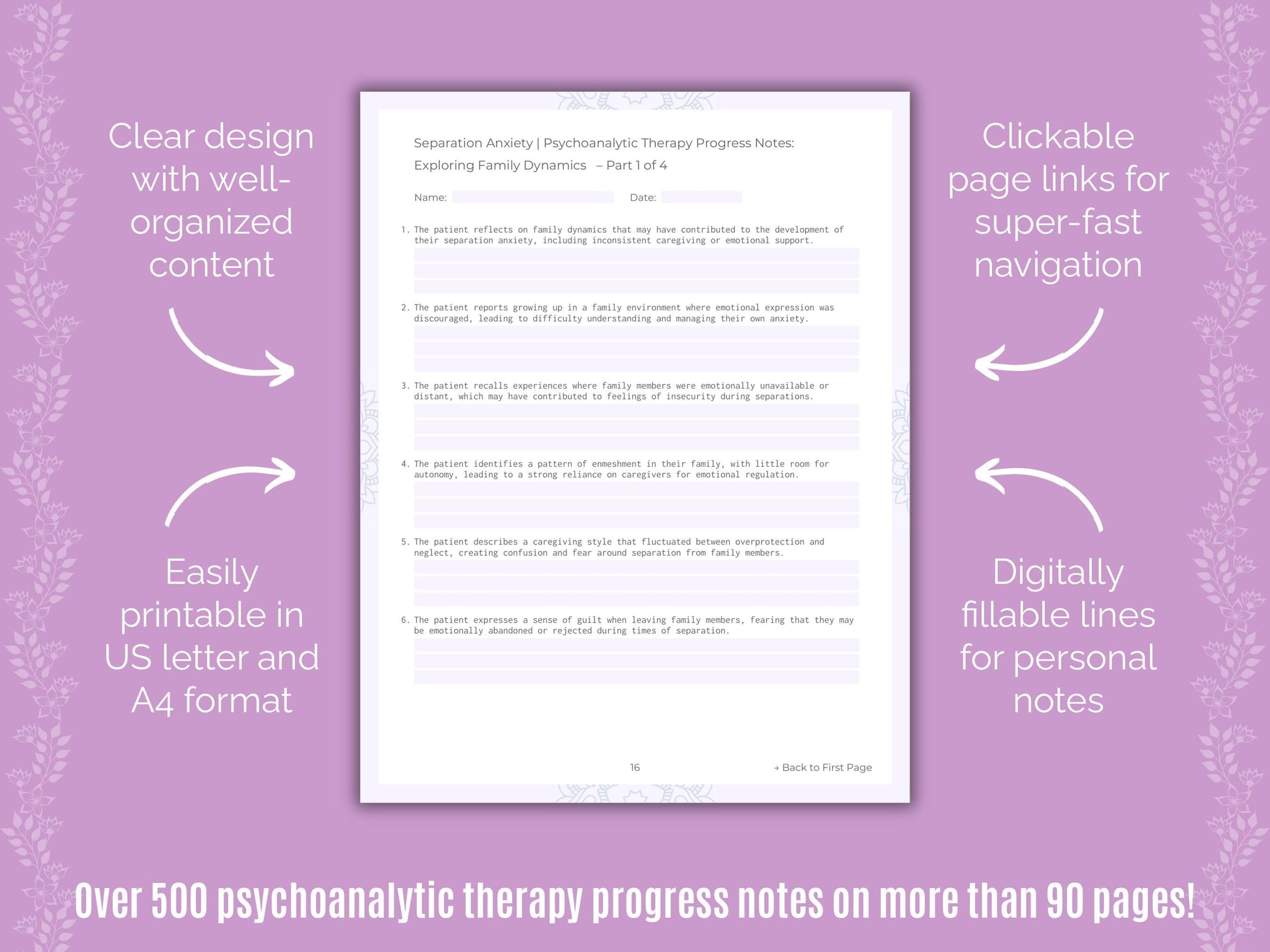 Separation Anxiety Psychoanalytic Therapy Counseling Templates