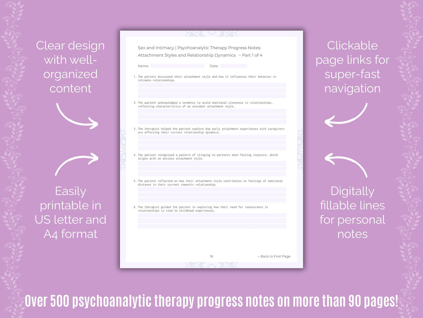 Sex and Intimacy Psychoanalytic Therapy Counseling Templates