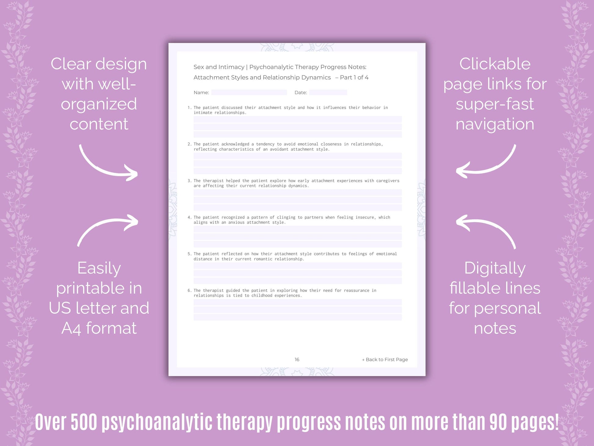 Sex and Intimacy Psychoanalytic Therapy Counseling Templates