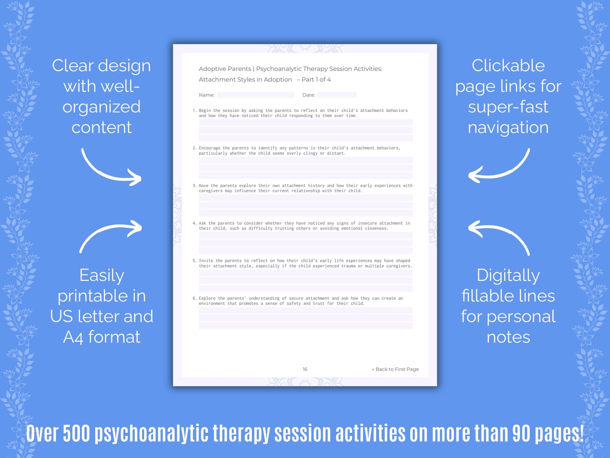 Adoptive Parents Psychoanalytic Therapy Counseling Templates