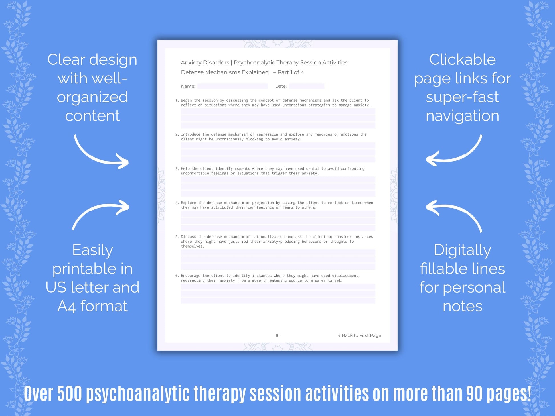 Anxiety Disorders Psychoanalytic Therapy Counseling Templates