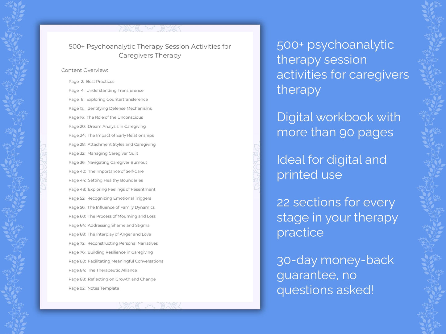 Caregivers Psychoanalytic Therapy Therapist Worksheets