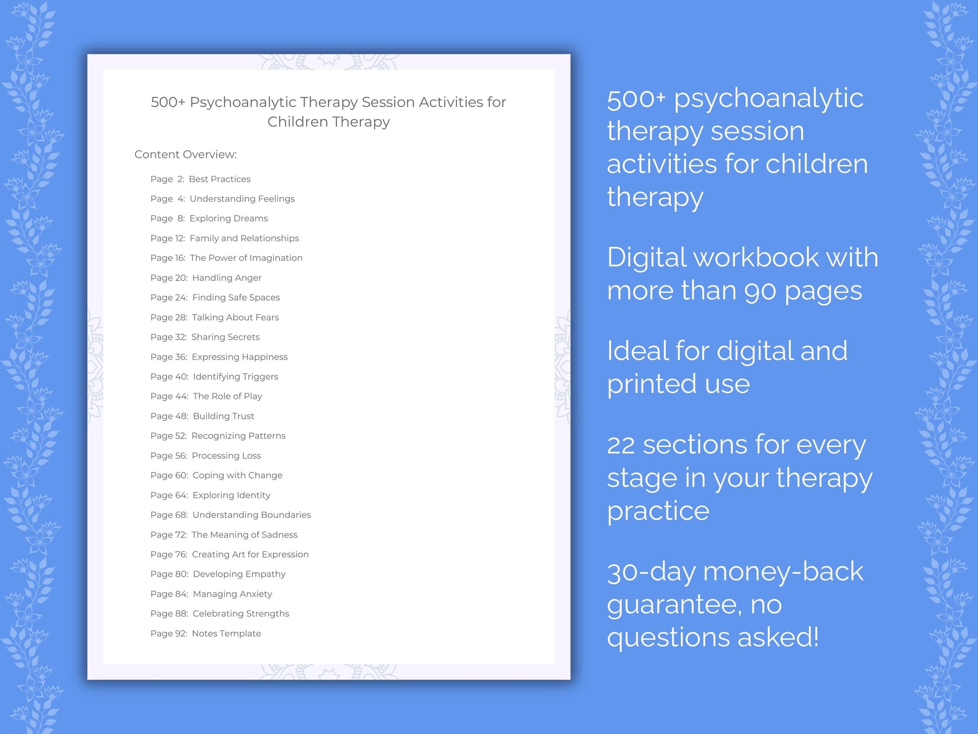 Children Psychoanalytic Therapy Therapist Worksheets