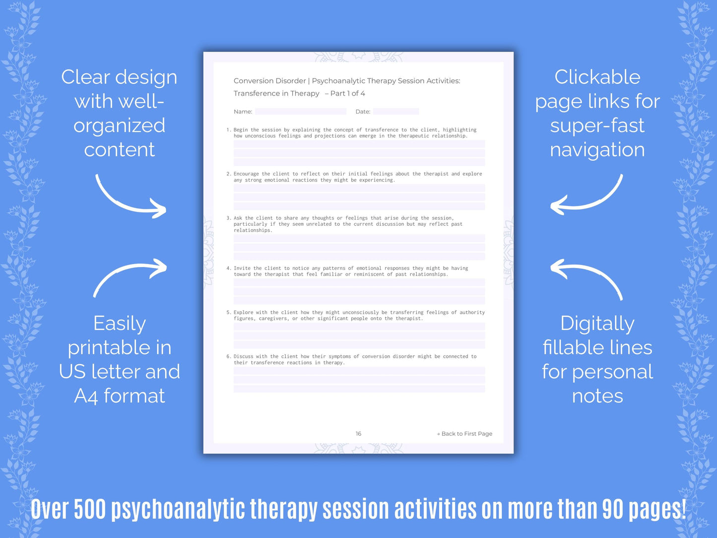 Conversion Disorder Psychoanalytic Therapy Counseling Templates