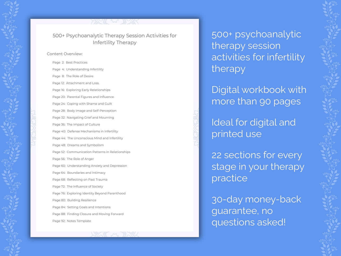 Infertility Psychoanalytic Therapy Therapist Worksheets