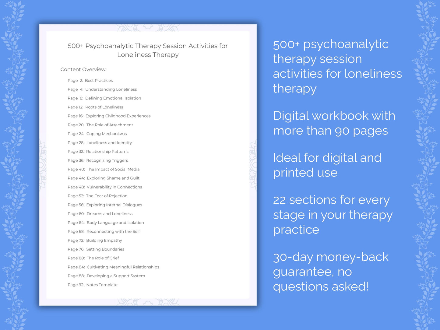 Loneliness Psychoanalytic Therapy Therapist Worksheets