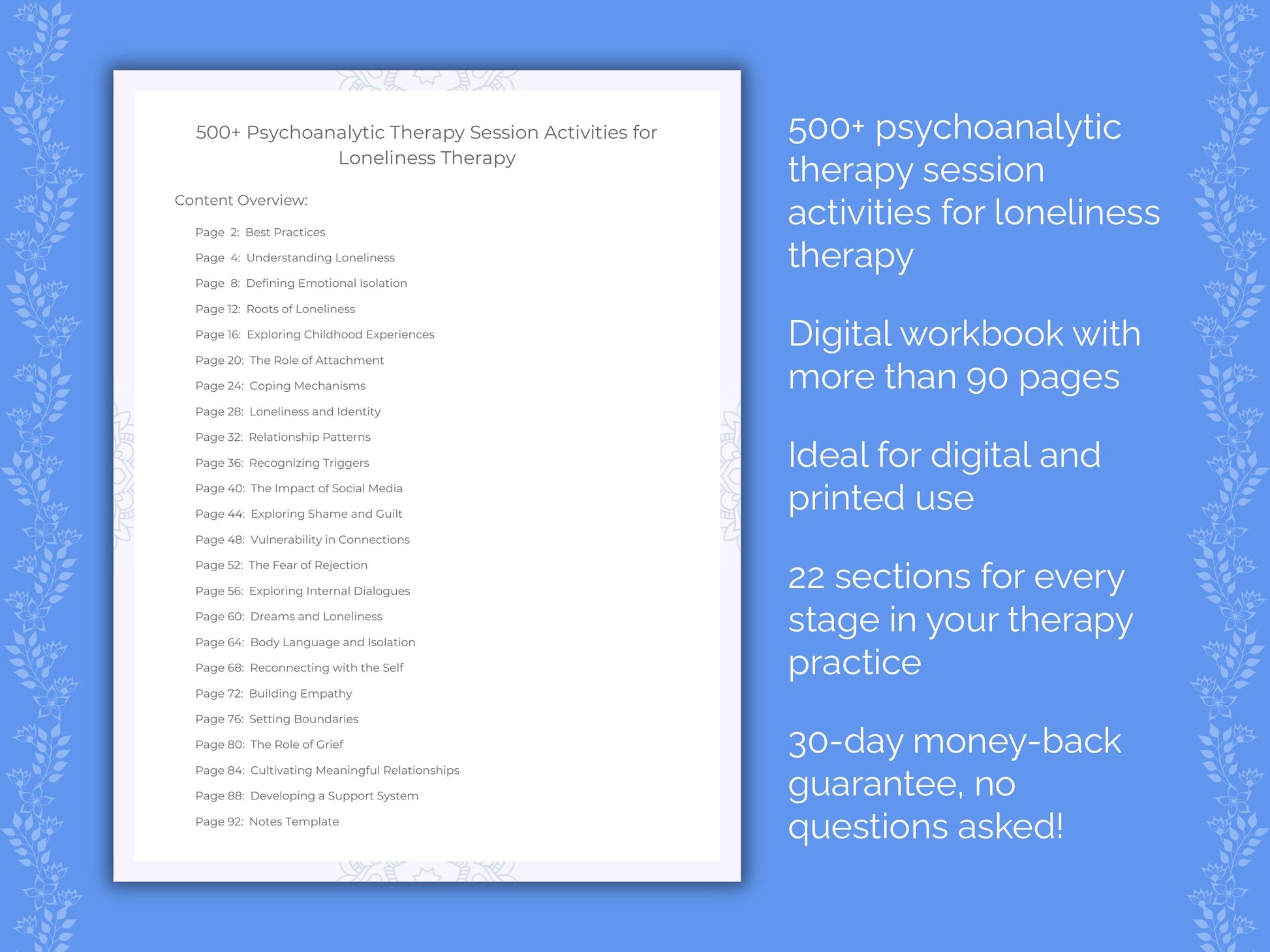 Loneliness Psychoanalytic Therapy Therapist Worksheets