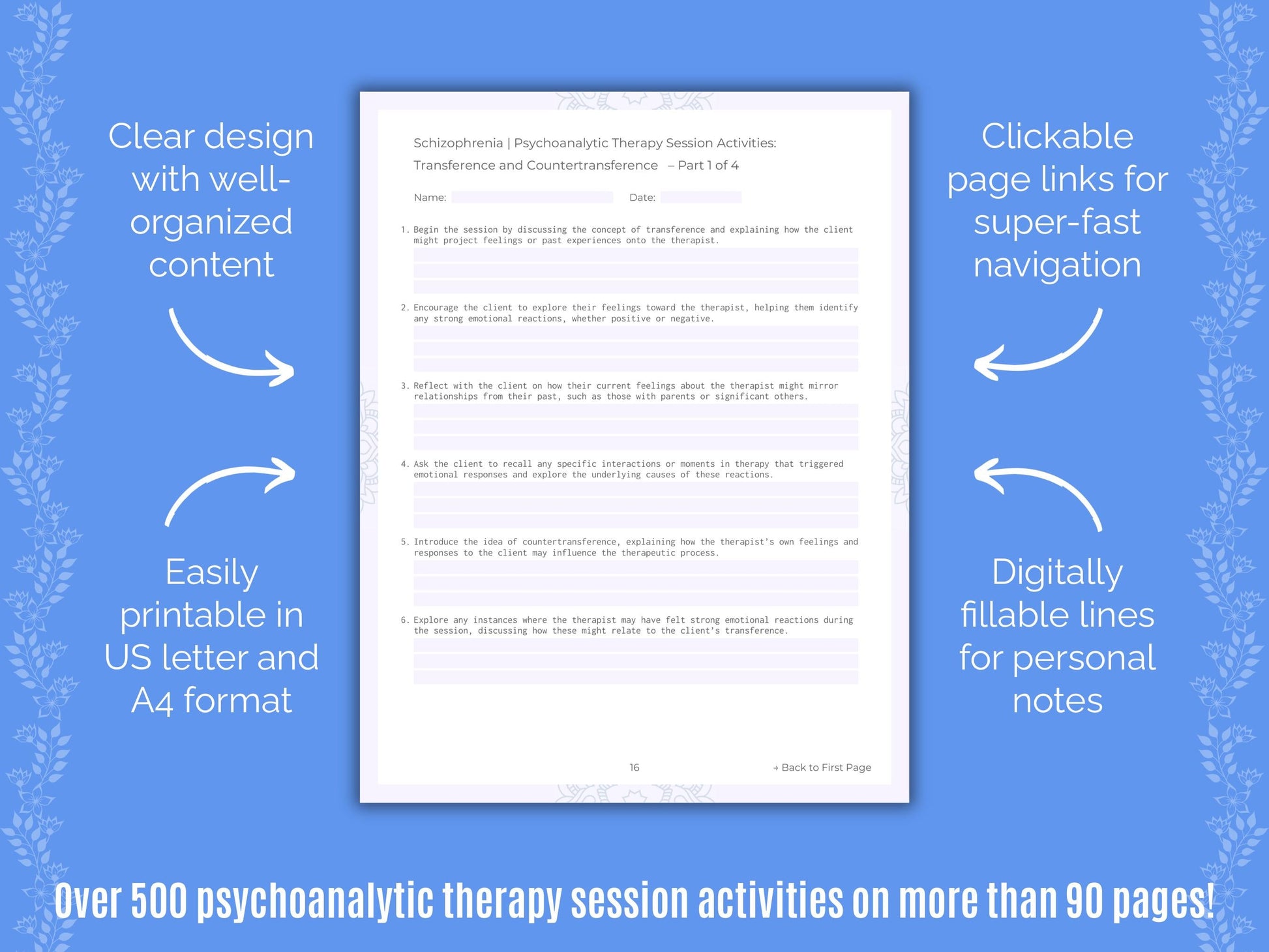 Schizophrenia Psychoanalytic Therapy Counseling Templates