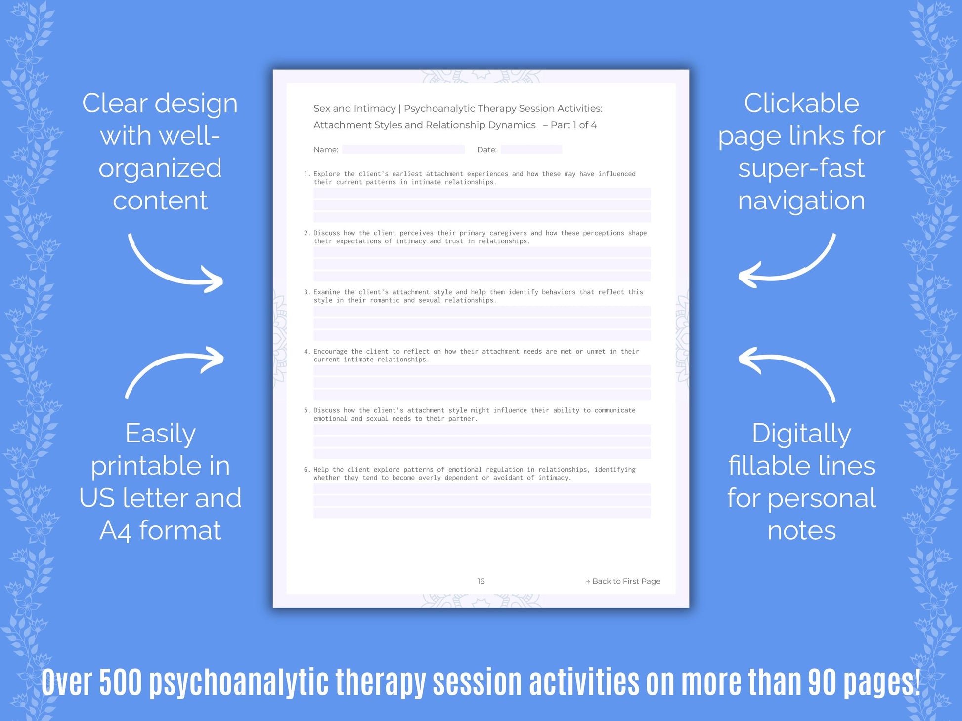 Sex and Intimacy Psychoanalytic Therapy Counseling Templates