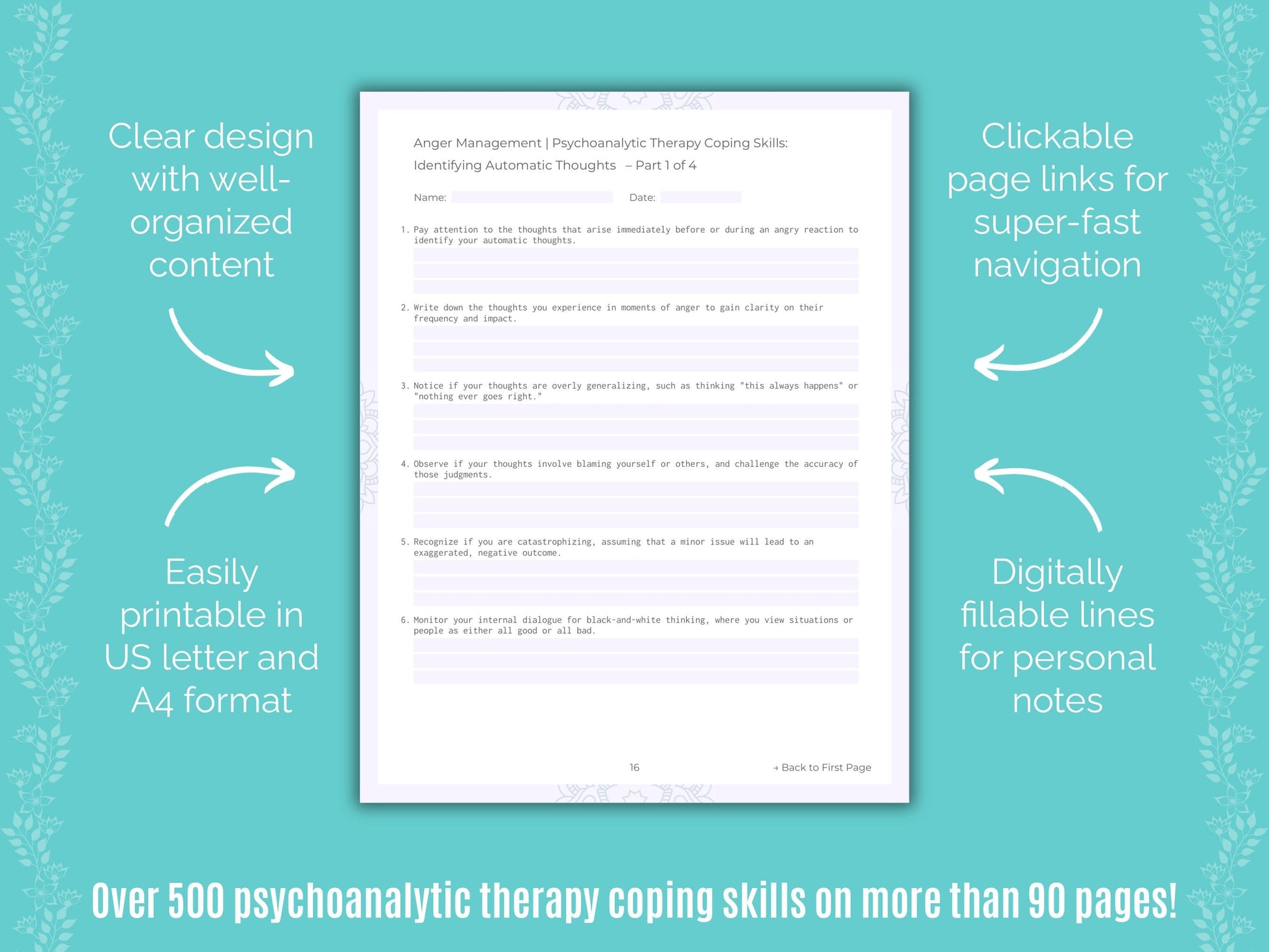 Anger Management Psychoanalytic Therapy Counseling Templates