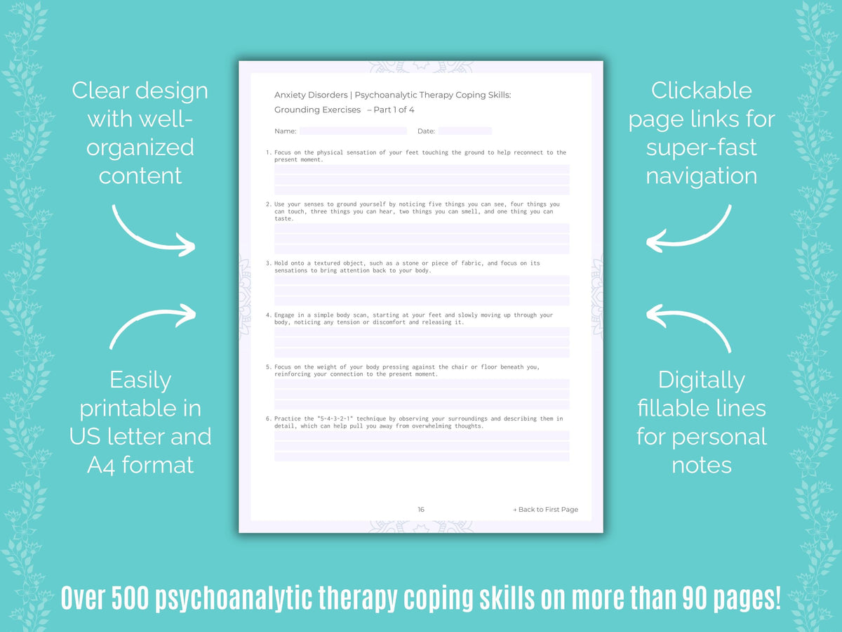 Anxiety Disorders Psychoanalytic Therapy Counseling Templates