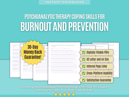 Burnout and Prevention Psychoanalytic Therapy Psychology Workbooks
