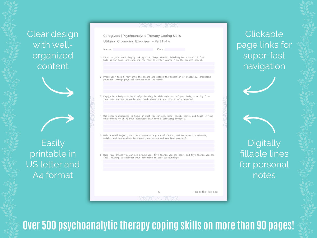 Caregivers Psychoanalytic Therapy Counseling Templates