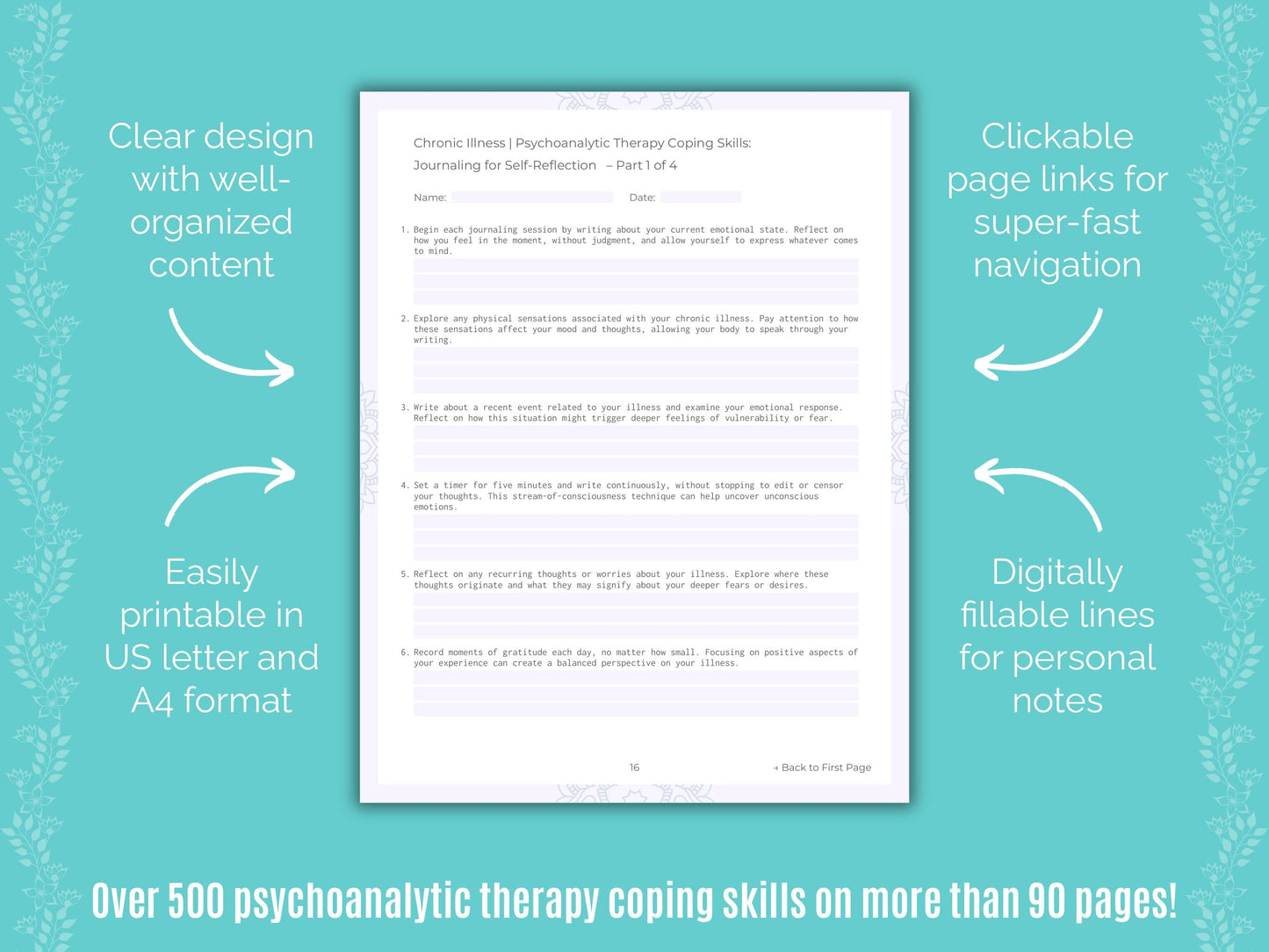 Chronic Illness Psychoanalytic Therapy Counseling Templates