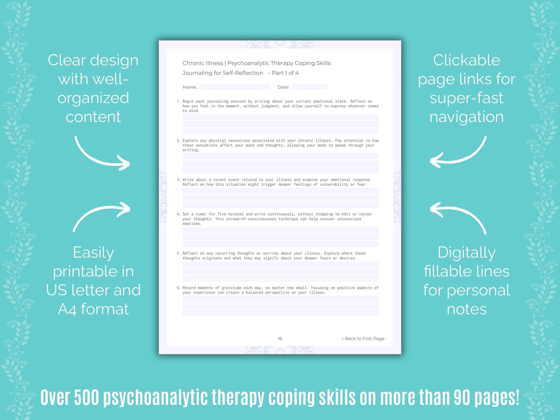 Chronic Illness Psychoanalytic Therapy Counseling Templates