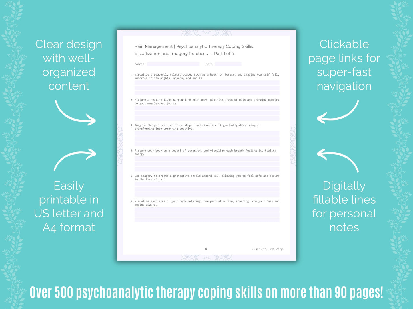 Pain Management Psychoanalytic Therapy Counseling Templates