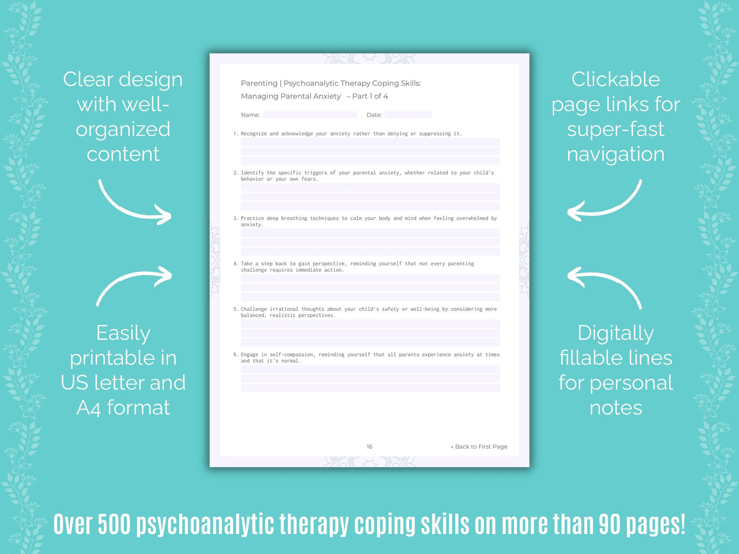Parenting Psychoanalytic Therapy Counseling Templates