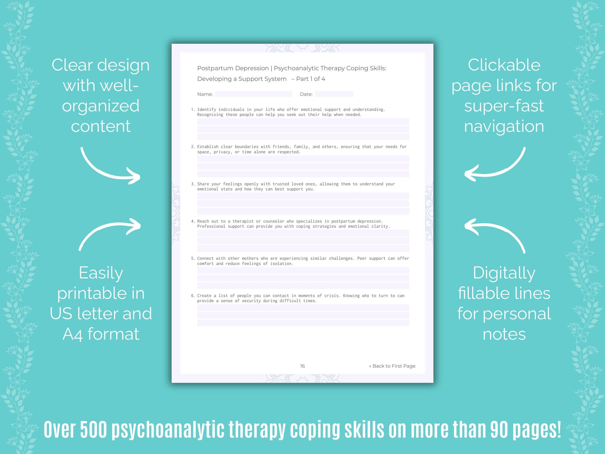 Postpartum Depression Psychoanalytic Therapy Counseling Templates