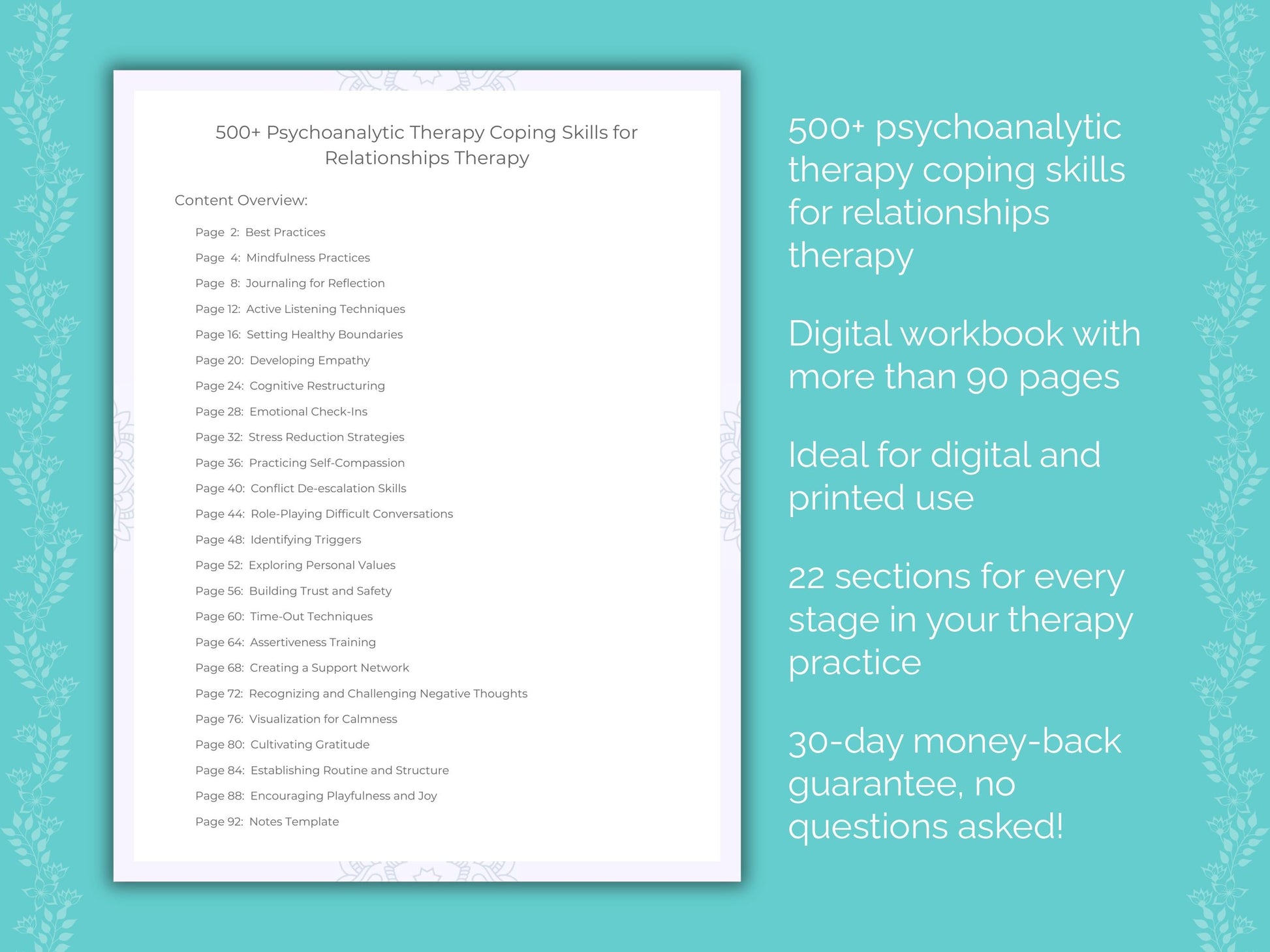 Relationships Psychoanalytic Therapy Therapist Worksheets