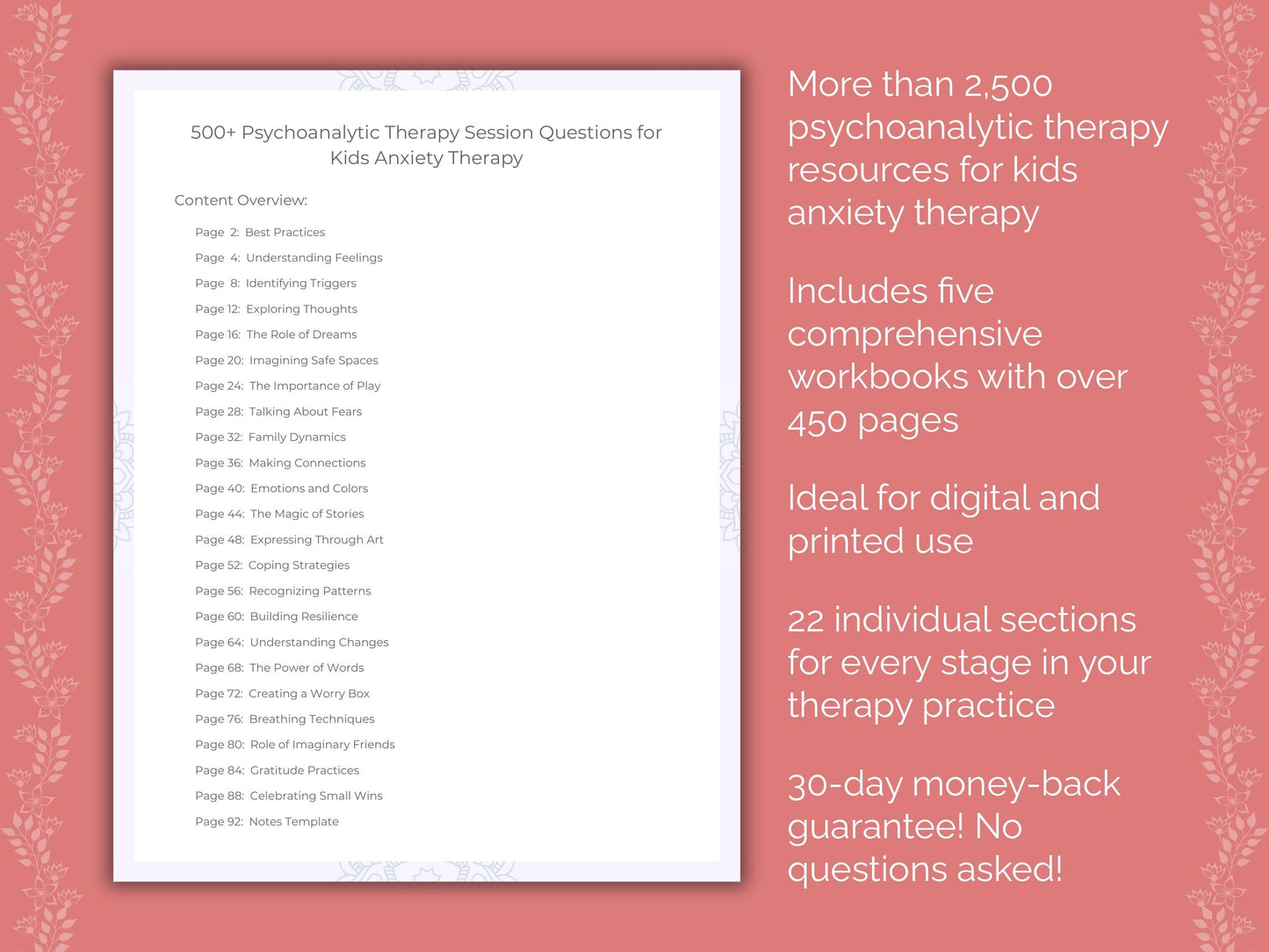 Kids Anxiety Psychoanalytic Therapy Therapist Worksheets