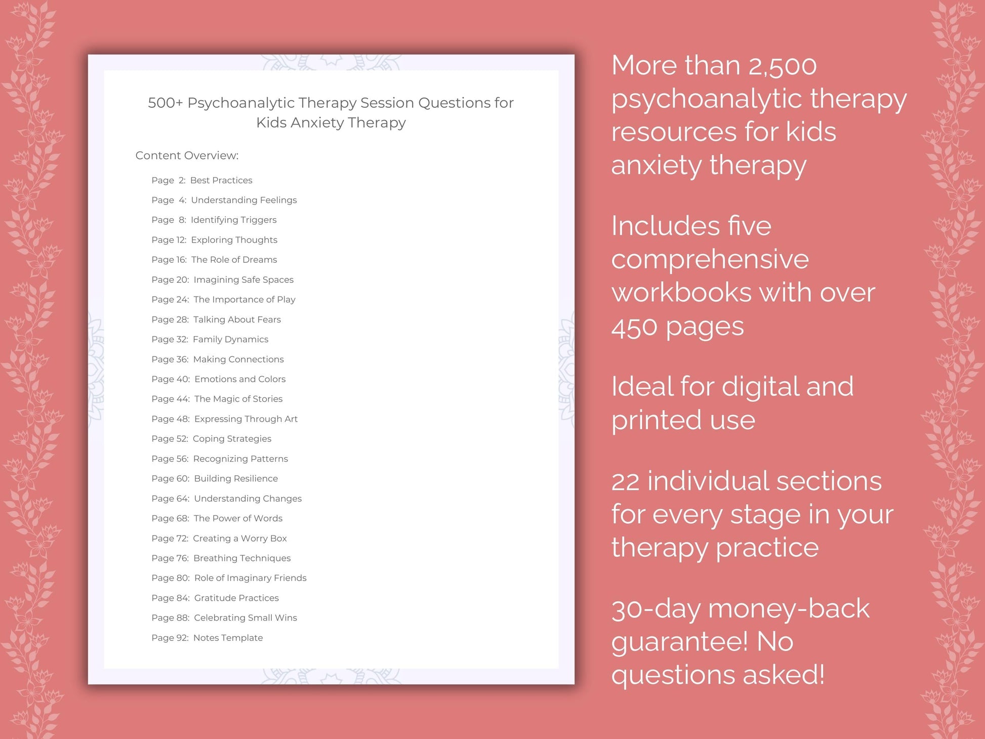 Kids Anxiety Psychoanalytic Therapy Therapist Worksheets