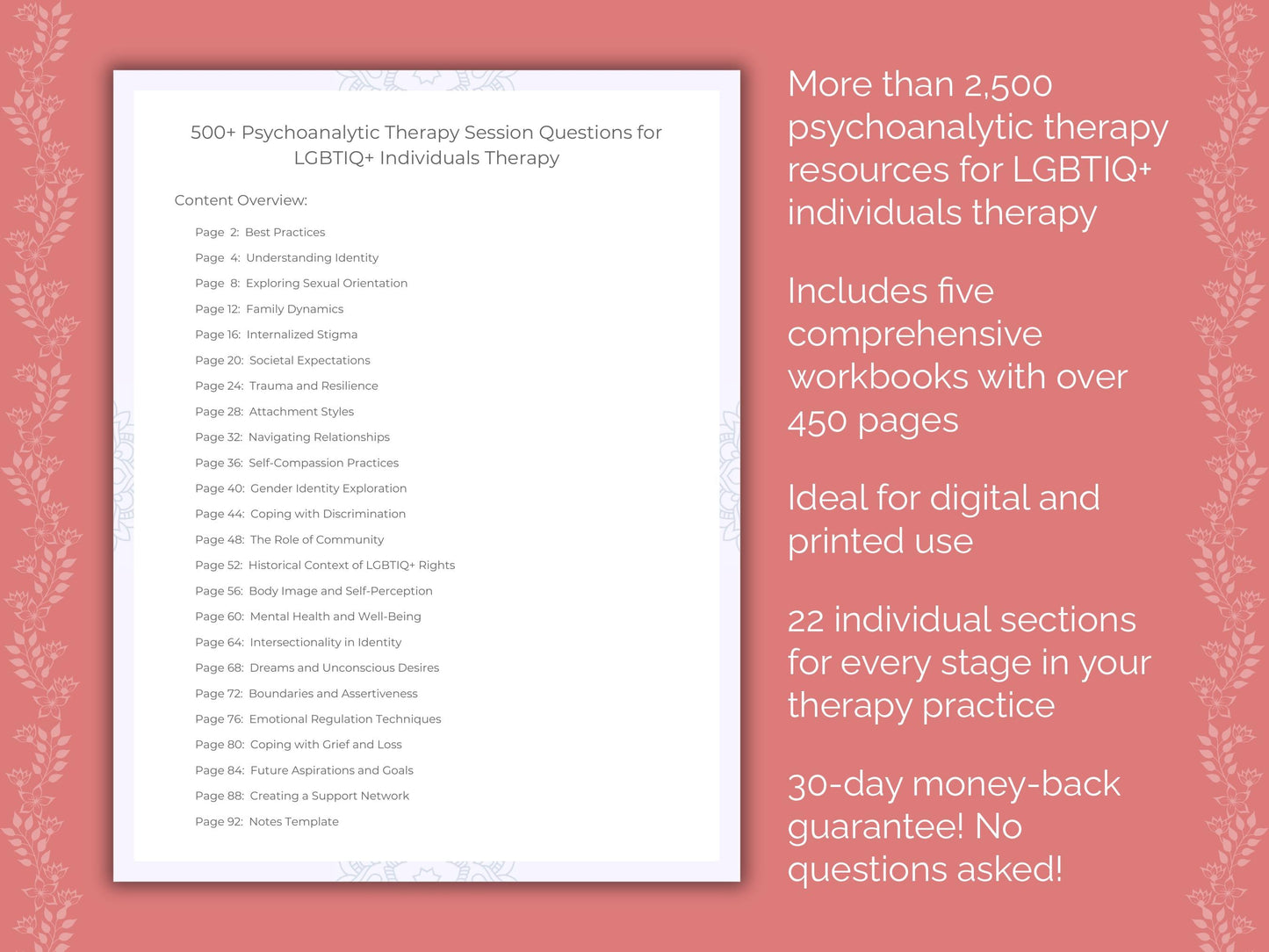 LGBTIQ+ Individuals Psychoanalytic Therapy Therapist Worksheets