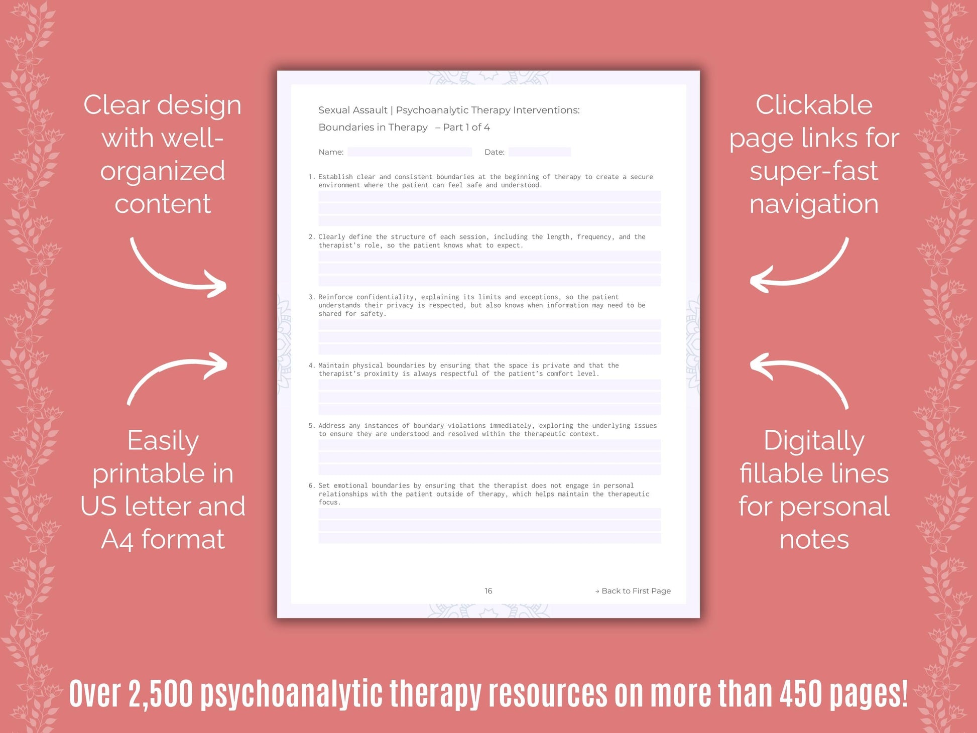 Sexual Assault Psychoanalytic Therapy Counseling Templates