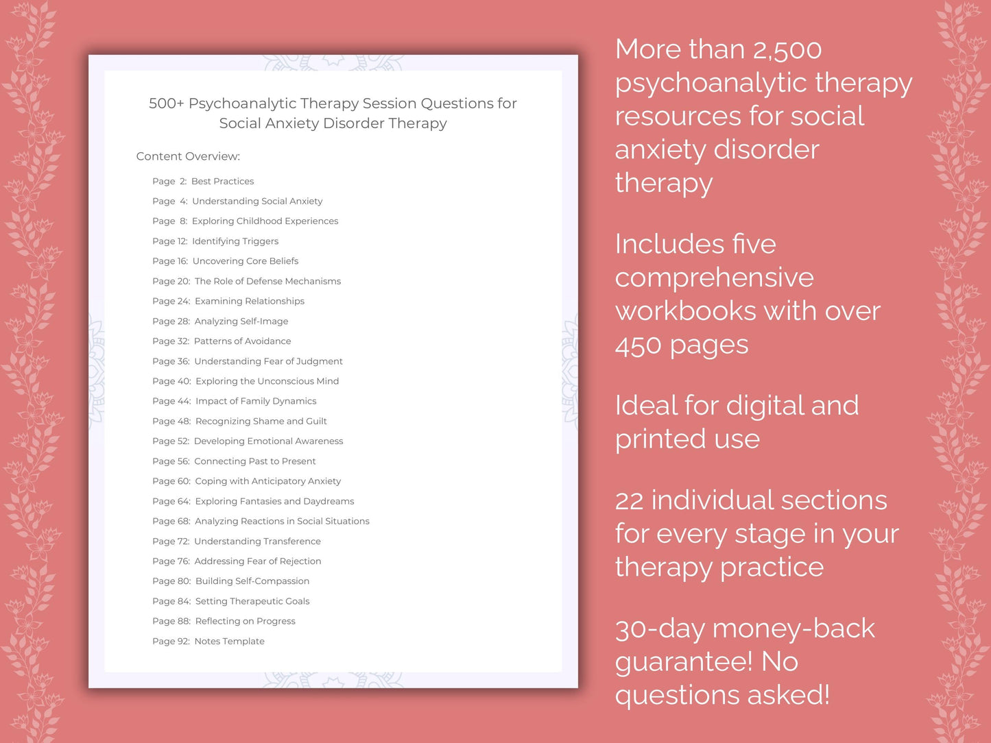 Social Anxiety Disorder Psychoanalytic Therapy Therapist Worksheets