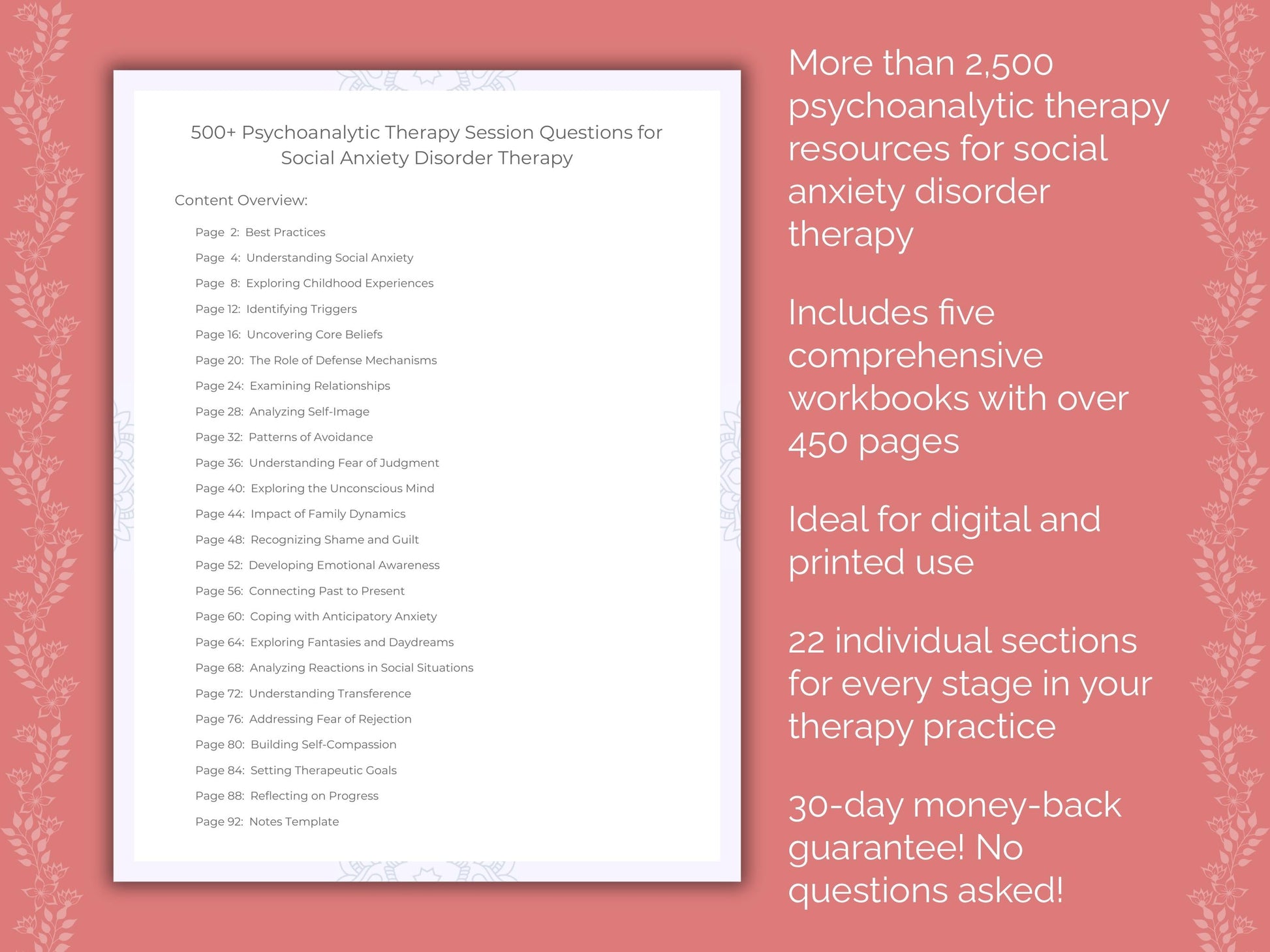 Social Anxiety Disorder Psychoanalytic Therapy Therapist Worksheets