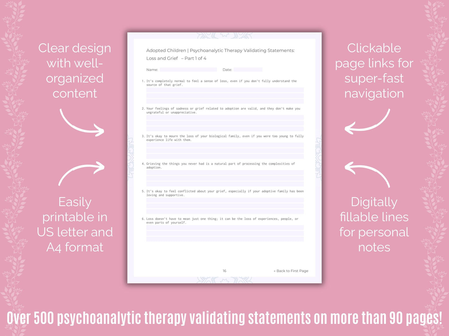 Adopted Children Psychoanalytic Therapy Counseling Templates