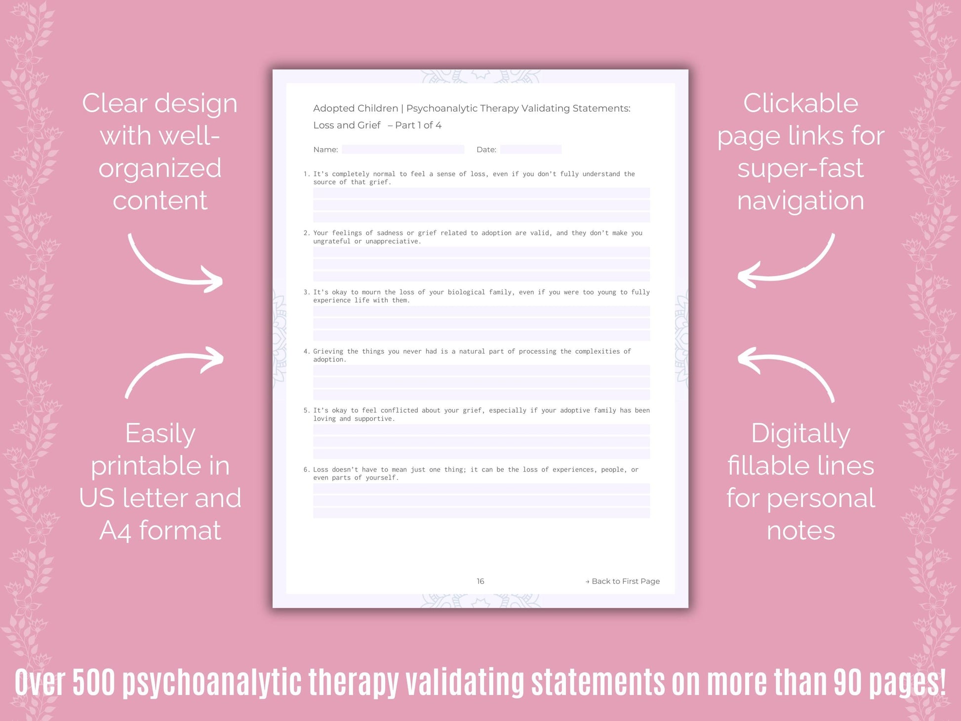 Adopted Children Psychoanalytic Therapy Counseling Templates